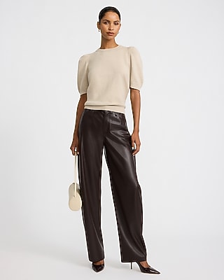 Crew Neck Puff Sleeve Sweater