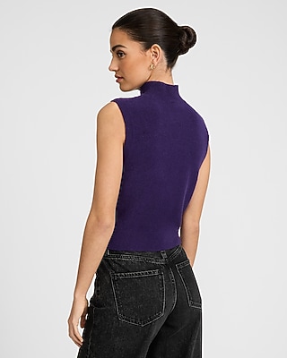 Wool-Blend Mock Neck Sweater Tank