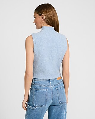 Wool-Blend Mock Neck Sweater Tank - image 3