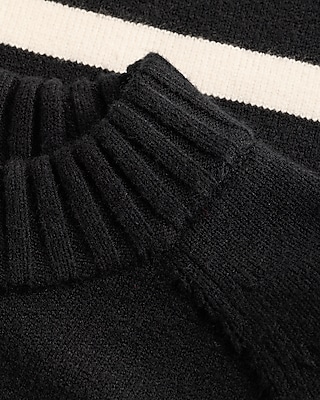 Plush Airy Soft Striped Crew Neck Wide Sleeve Sweater