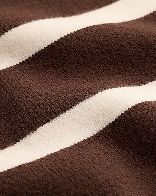 Plush Airy Soft Striped Crew Neck Wide Sleeve Sweater