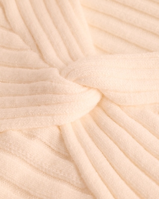 Ribbed V-Neck Twist Front Sweater