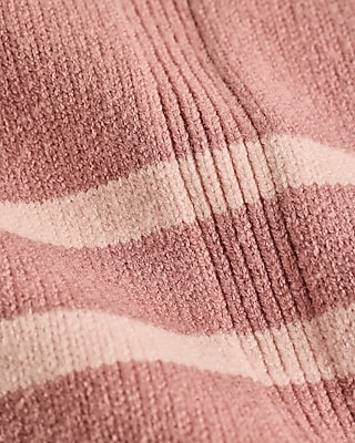 Plush Airy Soft Striped Crew Neck Wide Sleeve Sweater