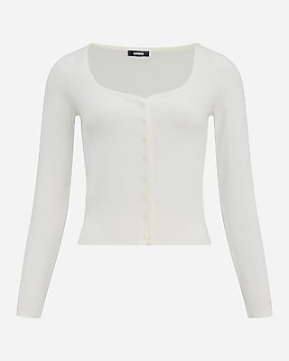 Airy Soft Skimming Sweetheart Neckline Cardigan