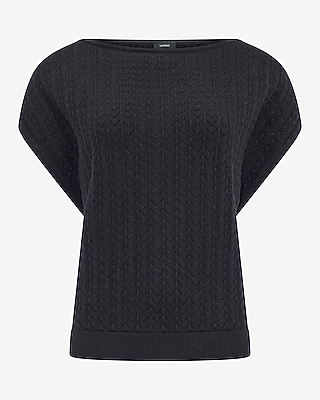 Cotton Textured Open Stitch Dolman Sweater