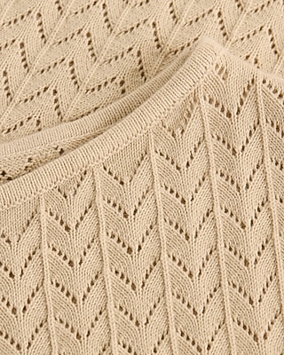 Cotton Textured Open Stitch Dolman Sweater