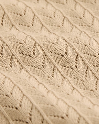 Cotton Textured Open Stitch Dolman Sweater