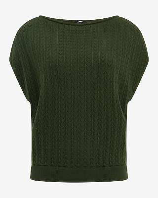 Cotton Textured Open Stitch Dolman Sweater