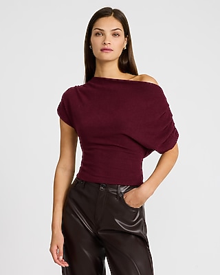 Off The Shoulder Short Sleeve Dolman Sweater | Express