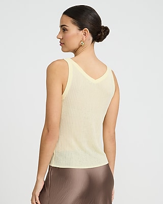Textured Ribbed V-Neck Sweater Tank - image 3