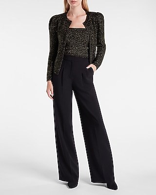 Strapless Metallic Tube Top Sweater