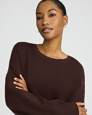 Airy Soft Jacquard Crew Neck Sweater