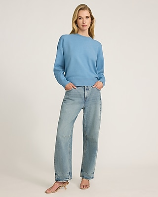 Oversized Relaxed Airy Soft Crew Neck Sweater