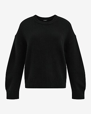 Relaxed Barrel Sleeve Crew Neck Sweater