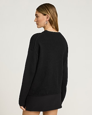 Relaxed Barrel Sleeve Crew Neck Sweater
