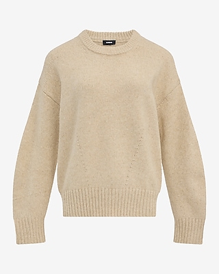 Relaxed Barrel Sleeve Crew Neck Sweater
