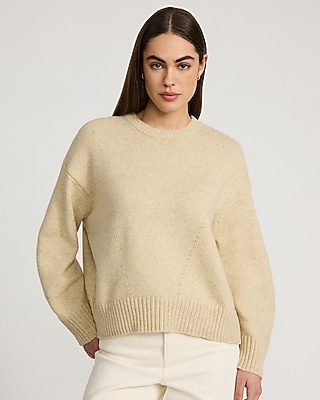 Relaxed Barrel Sleeve Crew Neck Sweater