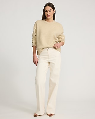 Relaxed Barrel Sleeve Crew Neck Sweater