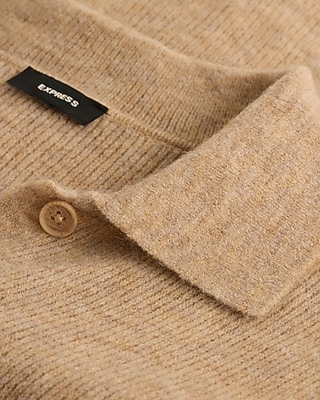 Skimming Short Sleeve Button Down Collared Sweater