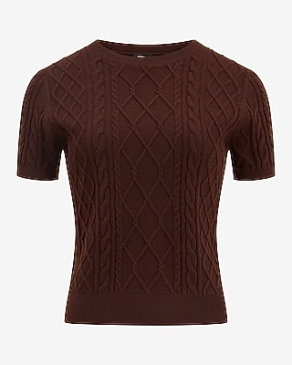 Skimming Cable Knit Sweater Tee Airy Soft
