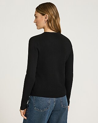 Fitted Ribbed Novelty Button Cutaway Cardigan in Airy Soft - thumbnail 9