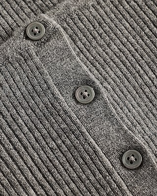 Fitted Ribbed Boat Neck Cardigan