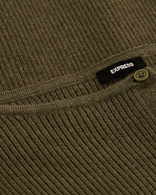 Fitted Ribbed Boat Neck Cardigan