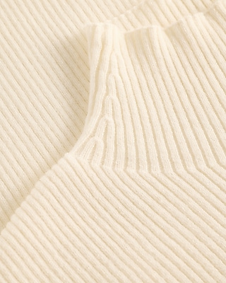 Fitted Airy Soft Ribbed Mock Neck Cap Sleeve Sweater