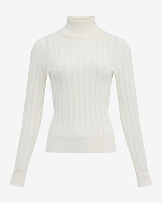 Fitted Silky Soft Textured Turtleneck Sweater