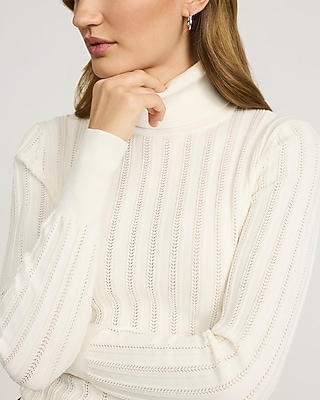 Fitted Silky Soft Textured Turtleneck Sweater