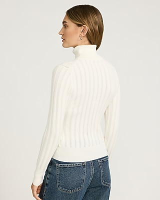 Fitted Silky Soft Textured Turtleneck Sweater