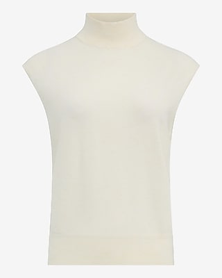Skimming Mock Neck Cap Sleeve Sweater