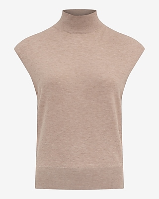 Skimming Mock Neck Cap Sleeve Sweater in Ivory - image 4