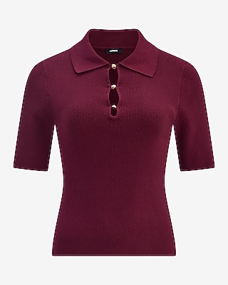 Cotton Fitted Novelty Hardware Sweater Polo