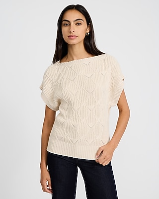 Lightweight Cotton Boat Neck Dolman Sleeve Sweater