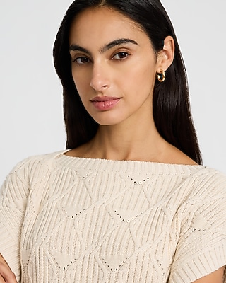 Lightweight Cotton Boat Neck Dolman Sleeve Sweater - thumbnail 2