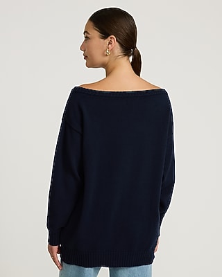 American Flag Dog Off The Shoulder Sweater - image 2