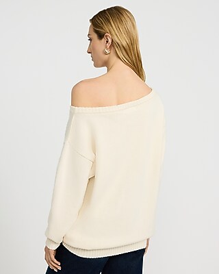 American Flag Dog Off The Shoulder Sweater