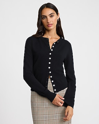 Skimming Crew Neck Cardigan Airy Soft