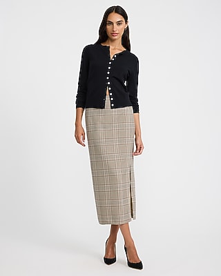 Skimming Crew Neck Cardigan Airy Soft