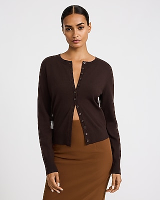Skimming Crew Neck Cardigan Airy Soft