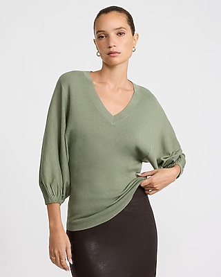 V-Neck Dolman Sleeve Sweater
