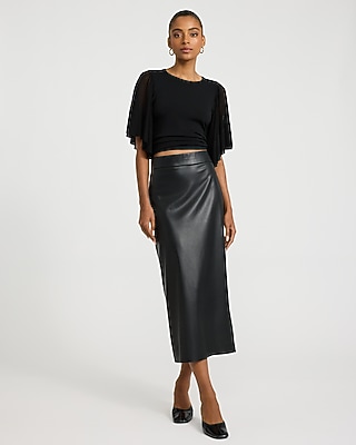 Crew Neck Flutter Sleeve Sweater in Silky Soft - thumbnail 3