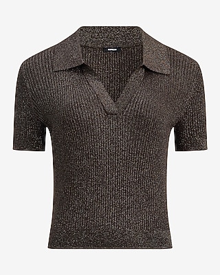 Shine Johnny Collar Short Sleeve Sweater Polo