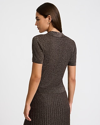 Shine Johnny Collar Short Sleeve Sweater Polo