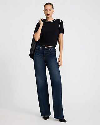 Skimming Tipped Crew Neck Sweater Airy Soft