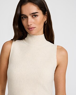 Mock Neck Sleeveless Peplum Sweater