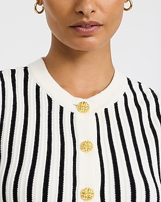 Cotton Striped Novelty Button Sweater Vest
