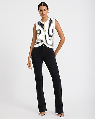 Cotton Striped Novelty Button Sweater Vest