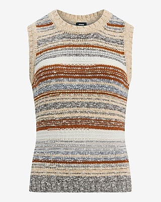 Striped Crew Neck Sweater Tank